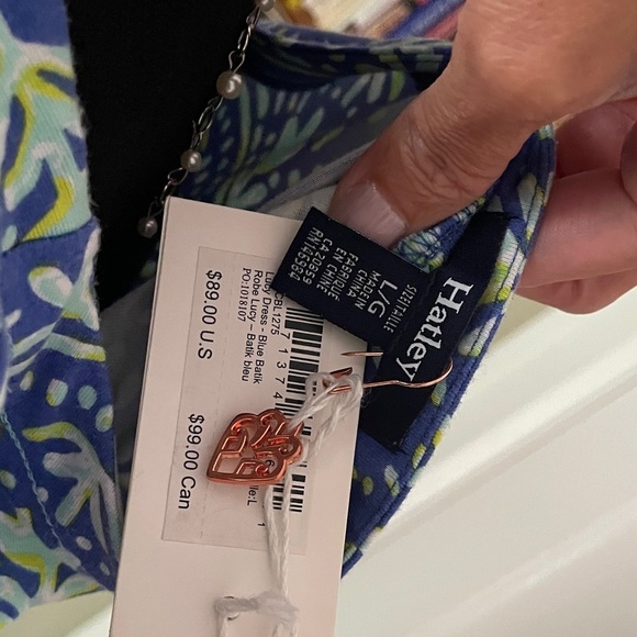 Hatley Blue and White Patterned Midi Dress NWT - Picture 6 of 7